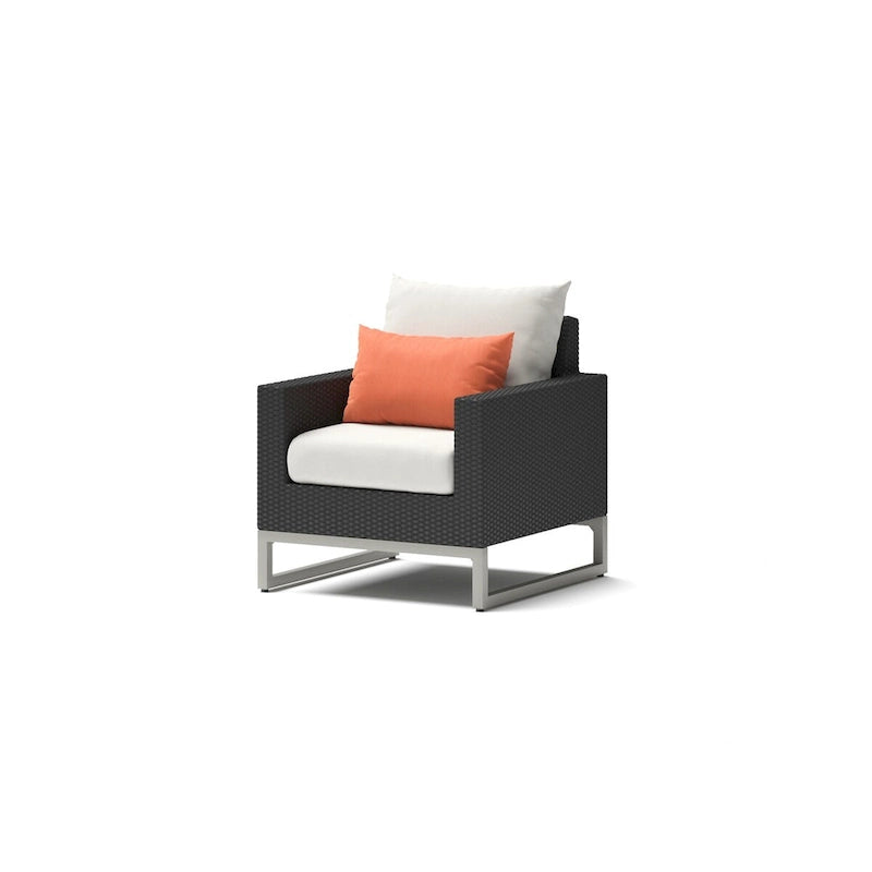 Set Milo Espresso 5 Pezzi con Poltrone da Esterno Sunbrella per Patio