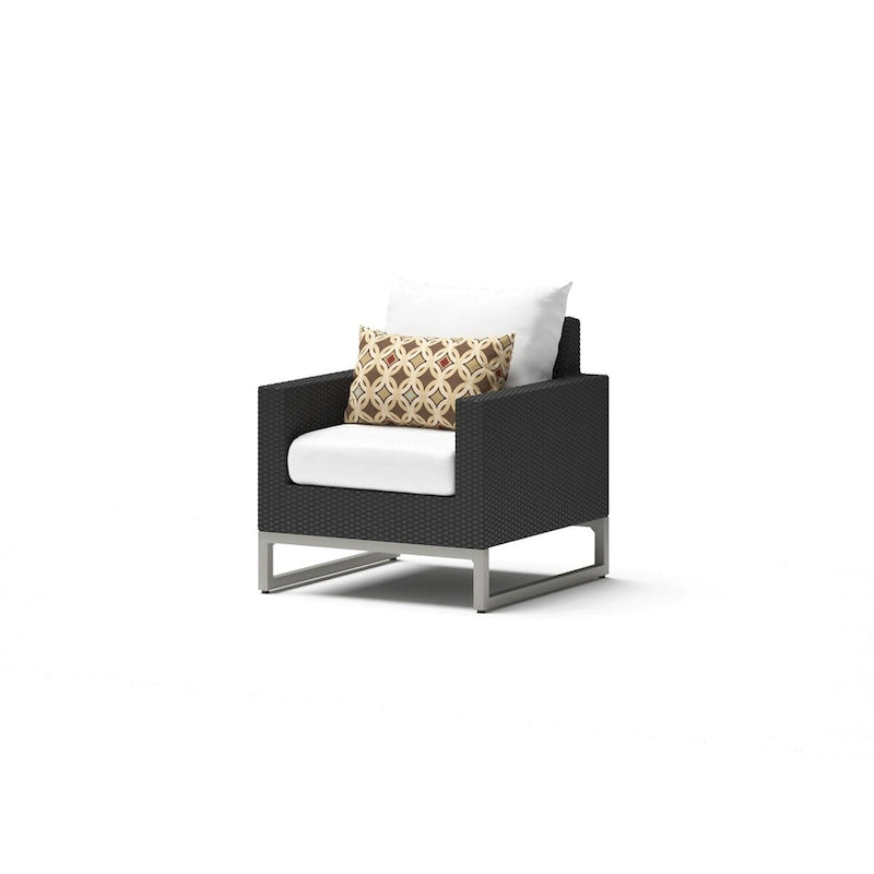 Set Milo Espresso 5 Pezzi con Poltrone da Esterno Sunbrella per Patio