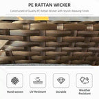 Panca Contenitore 2-in-1 da Esterno in Rattan da 100 Litri con Maniglie e Cuscino