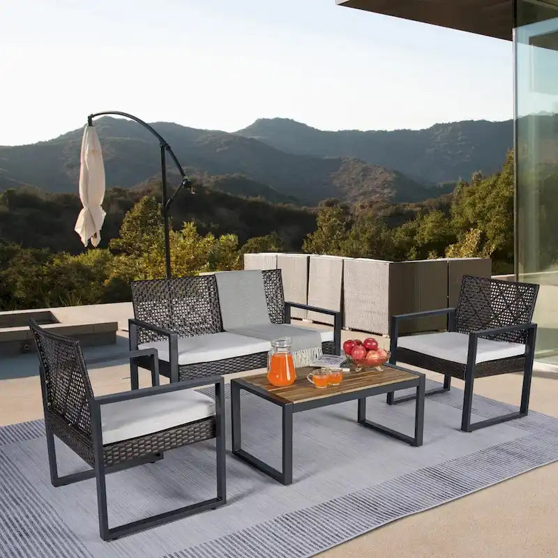 Set Mobili da Giardino WW da 4 Pezzi