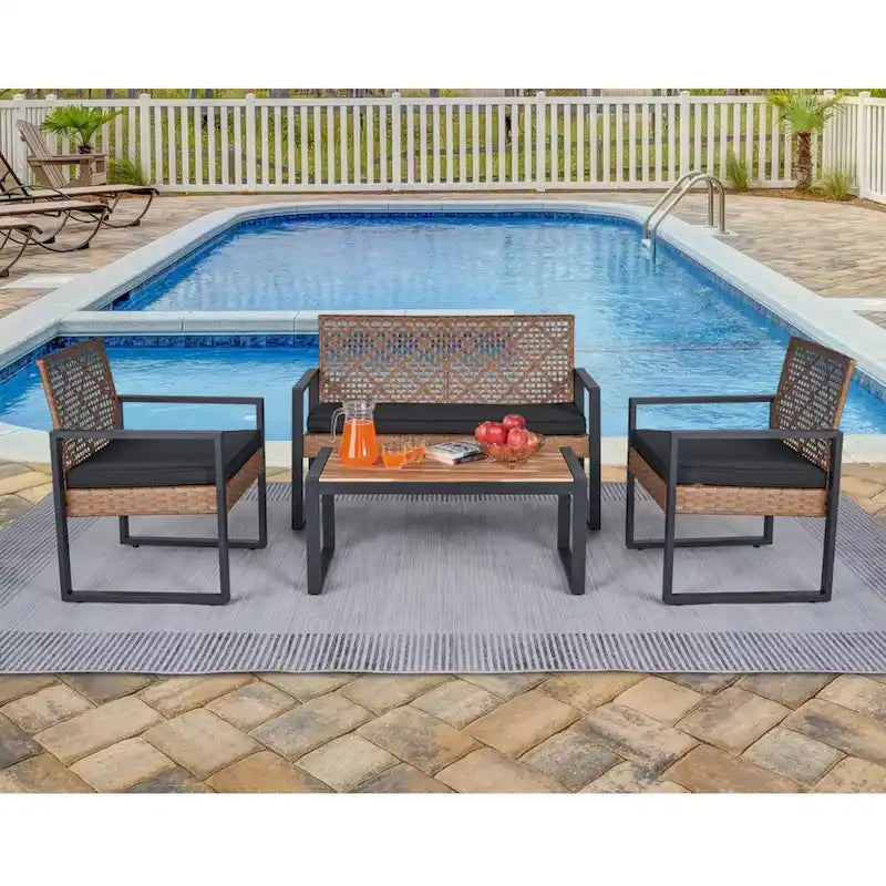 Set Mobili da Giardino WW da 4 Pezzi