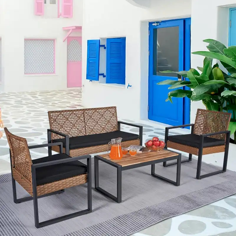 Set Mobili da Giardino WW da 4 Pezzi