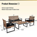 Set Mobili da Giardino WW da 4 Pezzi