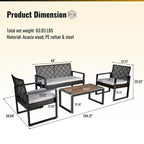 Set Mobili da Giardino WW da 4 Pezzi