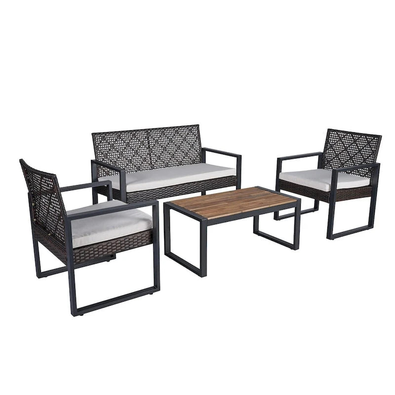 Set Mobili da Giardino WW da 4 Pezzi