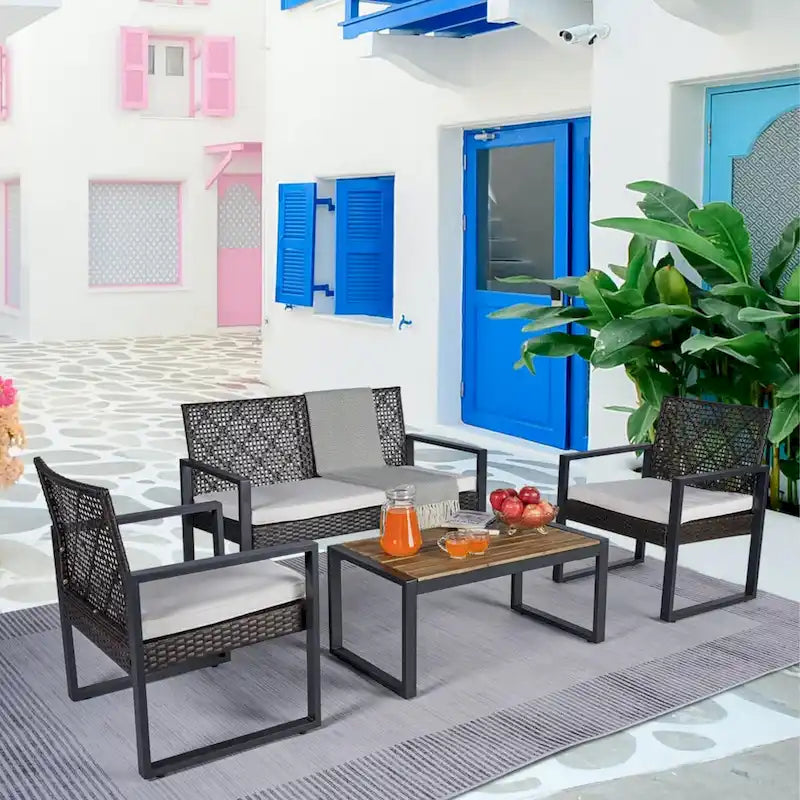 Set Mobili da Giardino WW da 4 Pezzi