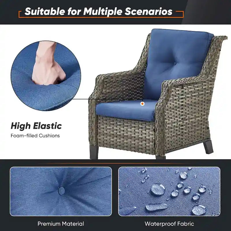 Poltrone singole da patio per esterni, set da 2 - Grigio