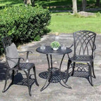 Set tavolo e sedie da bistrò in alluminio pressofuso per patio con