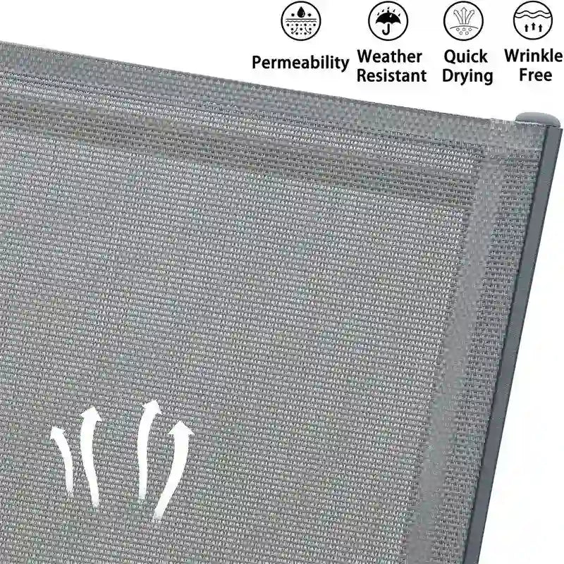 Set 3 pz. sdraio da esterno in alluminio con tavolino e 5 posizioni regolabili