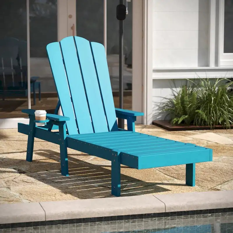 Sdraio Adirondack Regolabile da Interno-Esterno con Portabicchieri Pieghevole