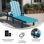 Sdraio Adirondack Regolabile da Interno-Esterno con Portabicchieri Pieghevole