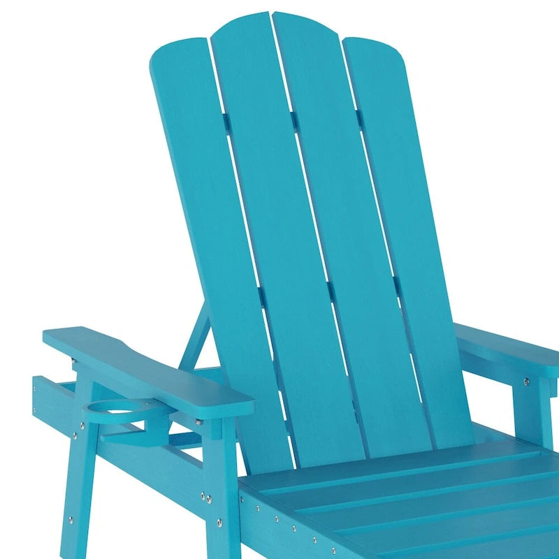 Sdraio Adirondack Regolabile da Interno-Esterno con Portabicchieri Pieghevole
