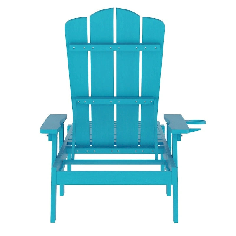 Sdraio Adirondack Regolabile da Interno-Esterno con Portabicchieri Pieghevole