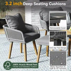 Set da 6 mobili per patio in corda con tavolo bar rinfrescante in legno di acacia