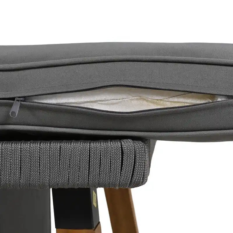 Set da 6 mobili per patio in corda con tavolo bar rinfrescante in legno di acacia