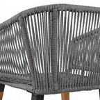 Set da 6 mobili per patio in corda con tavolo bar rinfrescante in legno di acacia