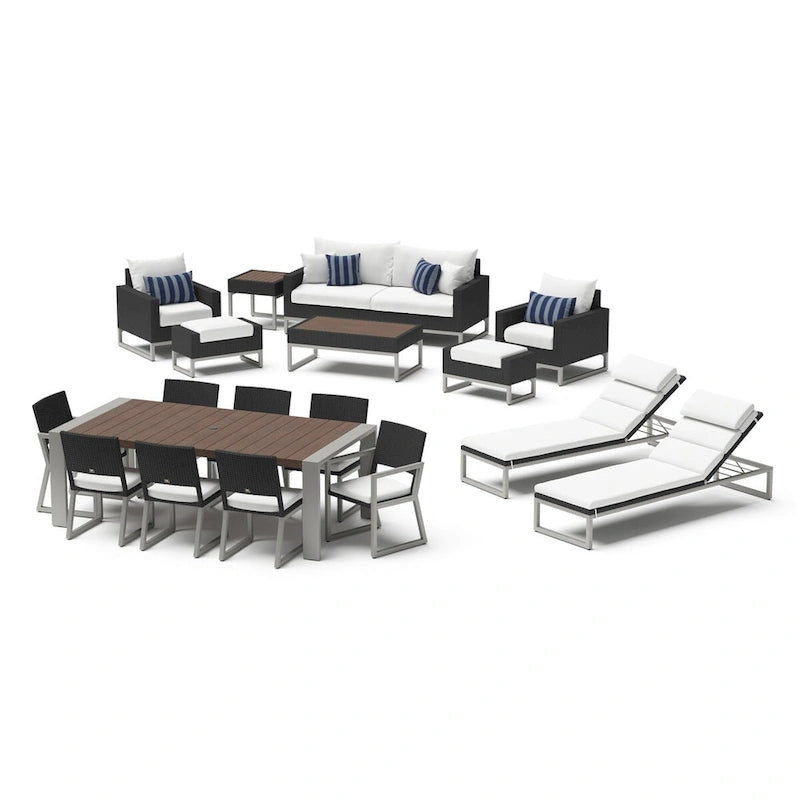 Milo Espresso Set da Esterno Sunbrella da 18 Pezzi