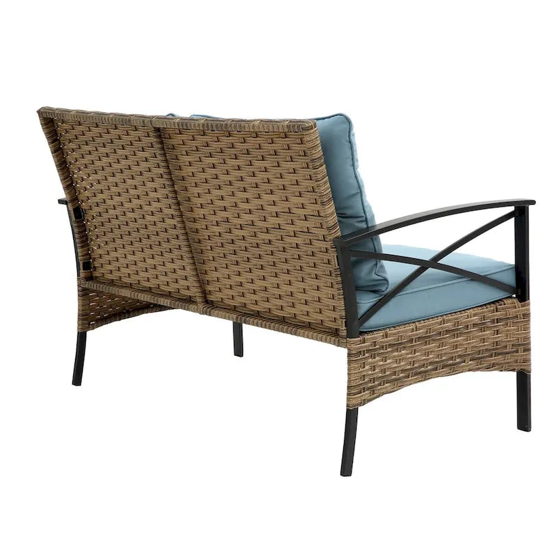 Set Divano Conversazione da Esterno: Mobili da Giardino con Tavolo Basso 4 Pezzi