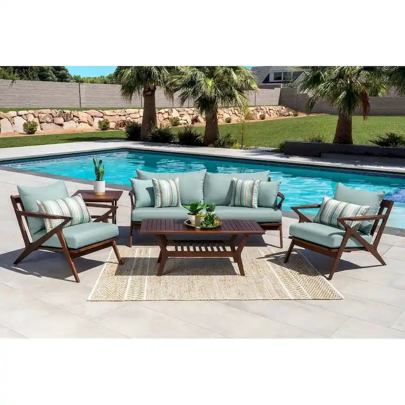 Set da salotto da esterno Vaughn Sunsharp 5 pezzi - Blu Bliss