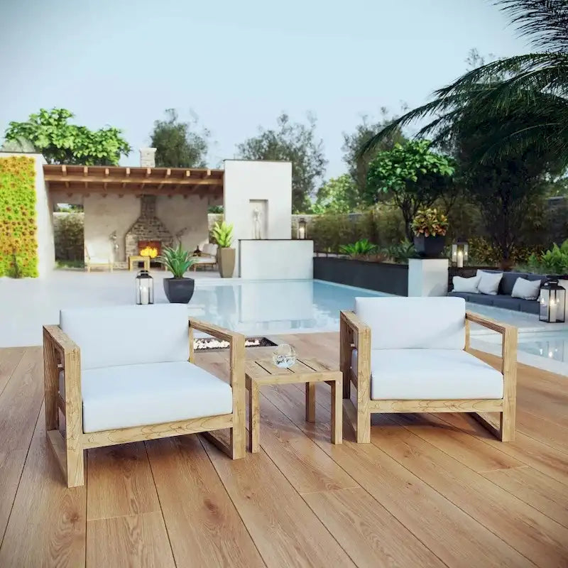 Set da esterni in teak Upland da 3 pezzi