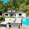 3 piece Outdoor Patio Wicker Rattan Sectional Sofa W/Cushions