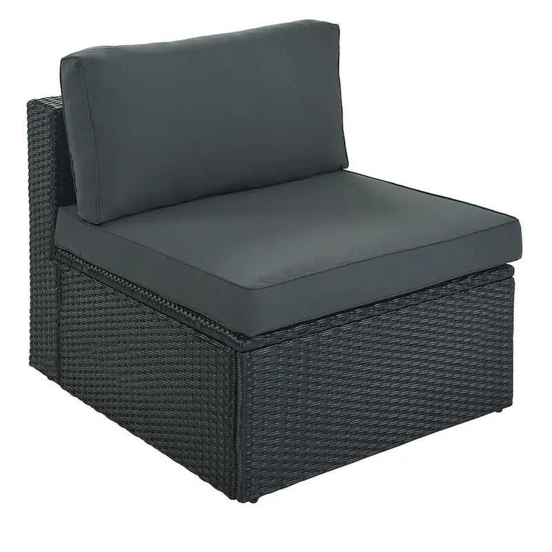 Set Divani da Esterno in Rattan da 7 Pezzi, Divano Chaise Longue in Rattan