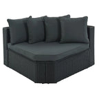 Set Divani da Esterno in Rattan da 7 Pezzi, Divano Chaise Longue in Rattan