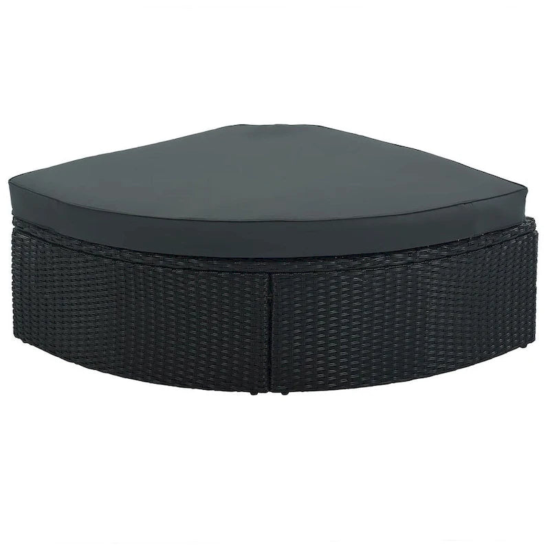 Set Divani da Esterno in Rattan da 7 Pezzi, Divano Chaise Longue in Rattan