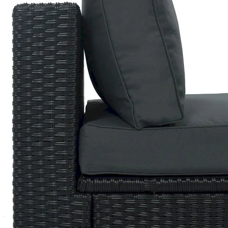 Set Divani da Esterno in Rattan da 7 Pezzi, Divano Chaise Longue in Rattan