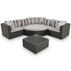 Set Divani da Esterno in Rattan da 7 Pezzi, Divano Chaise Longue in Rattan