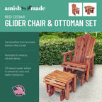American Furniture Classics Modello MM102 110 Sedia a dondolo ADIRONDACK in CEDRO MASSICCIO con poggiapiedi a dondolo