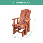 American Furniture Classics Modello MM102 110 Sedia a dondolo ADIRONDACK in CEDRO MASSICCIO con poggiapiedi a dondolo