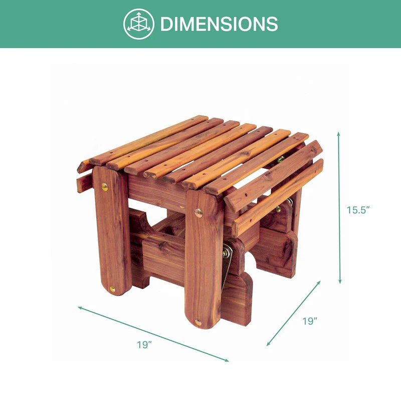 American Furniture Classics Modello MM102 110 Sedia a dondolo ADIRONDACK in CEDRO MASSICCIO con poggiapiedi a dondolo