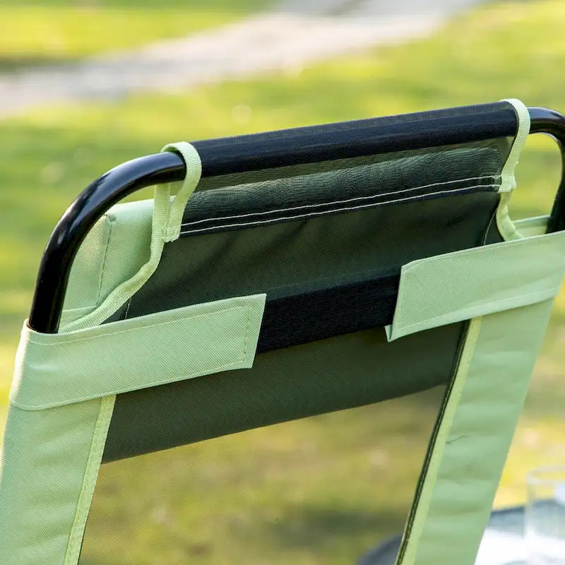 Set di 2 sedie pieghevoli da giardino, sedia a sdraio con schienale reclinabile, sedia da campeggio con poggiatesta rimovibile