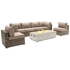 Set da 6 posti LSI con braciere e cuscini Sunbrella