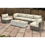 Set da 6 posti LSI con braciere e cuscini Sunbrella