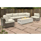 Set da 6 posti LSI con braciere e cuscini Sunbrella