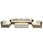 Set da 6 posti LSI con braciere e cuscini Sunbrella