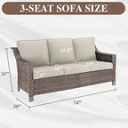 Divano da esterno con sedie, pouf - Marrone