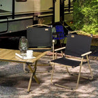 Sedia da campeggio pieghevole, confezione da 2, leggera e portatile, sedie a sdraio con braccioli per festival, picnic ed escursioni