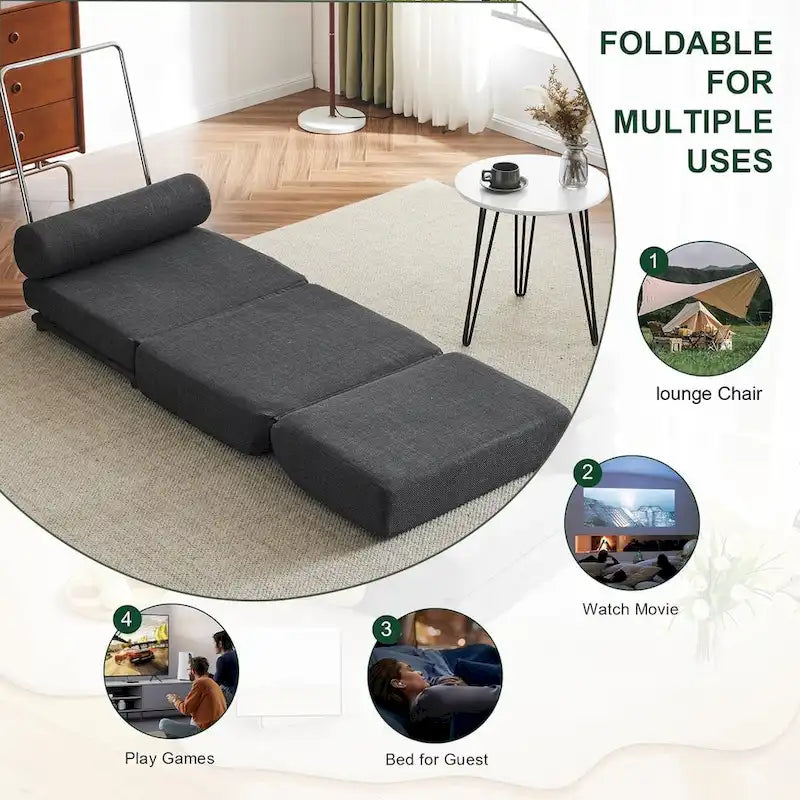 Poltrona Letto Singolo Pieghevole con Cuscino