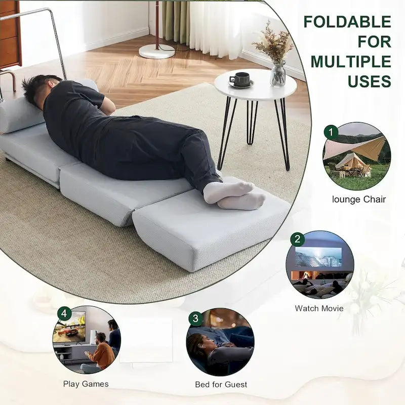 Poltrona Letto Singolo Pieghevole con Cuscino