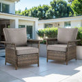 Gymojoy Sedie Club da Giardino in Rattan Intrecciato - Marrone