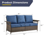 Gymojoy Sedie Club da Giardino in Rattan Intrecciato - Marrone