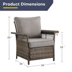 Gymojoy Sedie Club da Giardino in Rattan Intrecciato - Marrone