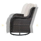 Sedie a dondolo in rattan con schienale alto - Marrone