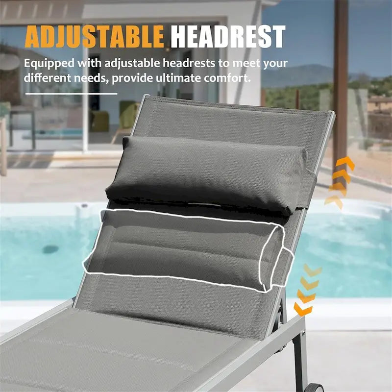 Set di 3 chaise longue da esterno