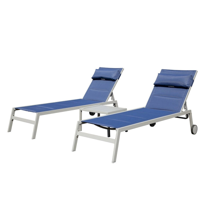 Set di 3 chaise longue da esterno