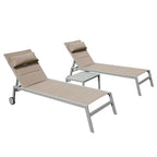 Set di 3 chaise longue da esterno