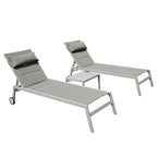 Set di 3 chaise longue da esterno